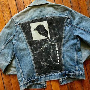 1 of 1 Leslie Oschmann Swarm Upcycled Vintage Levi's Women Art Panel Jean Jacket